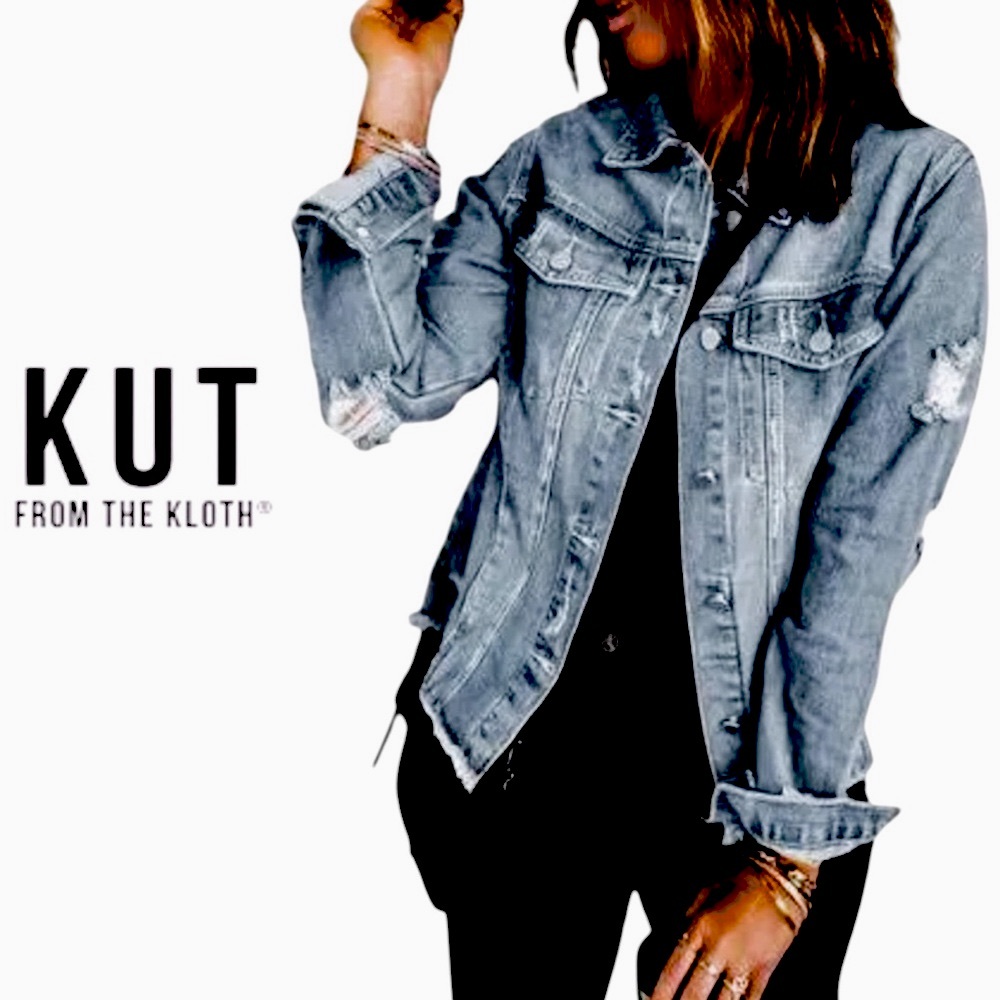 KUT FROM THE KLOTH➕Destroyed Denim Jacket - Picture 4 of 13